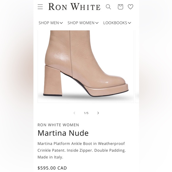 Martina Platform Ankle Boot NEW Crinkle Patent Italy Size 38.5/9.5 - Picture 2 of 9